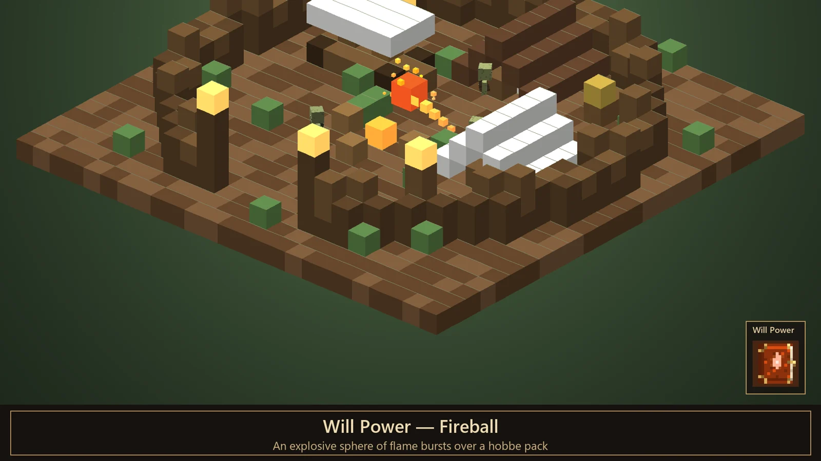 A Hero casting a blue Will power in Fablecraft: Reforged